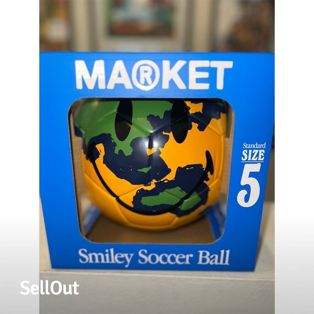 Market Smiley Multicolor 10 Yellow Soccer Ball Size 5
